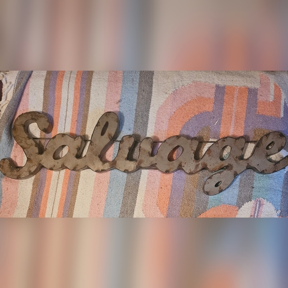 Architectural Salvage 3D Rustic Weathered Metal Welded Sign Store/ House Decor - Picture 1 of 6